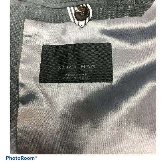 Zara Man 38 Mohair Wool Classic Fit Marzotto Gray sport coat jacket - Picture 5 of 7